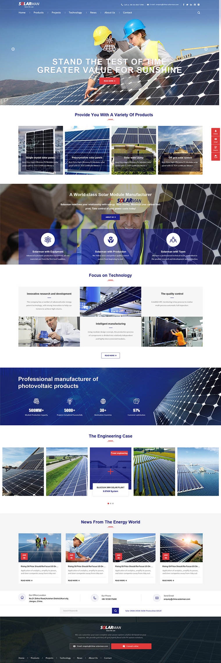 能源服务行业外贸网站设计案例 